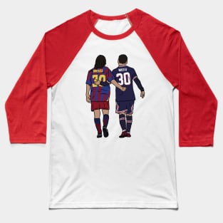 Young Messi and Old Messi Baseball T-Shirt